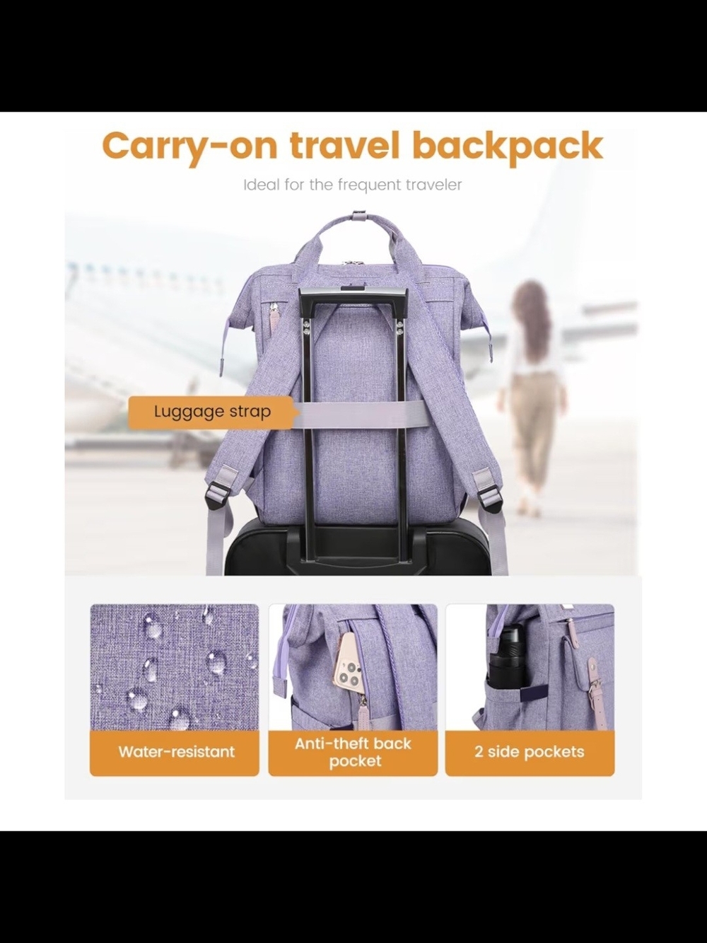 Lavender Backpack - Picture 3 of 4